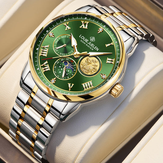 Men's luminous sun, moon and stars quartz watch