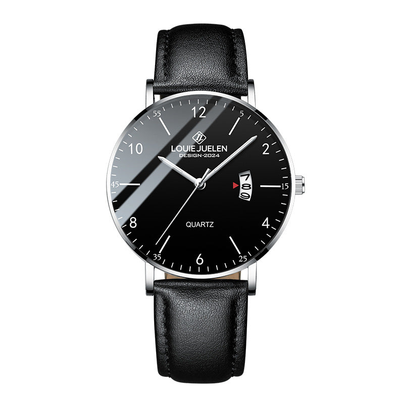 Leather mesh steel belt waterproof luminous quartz watch