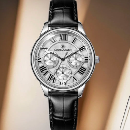 Multifunctional mechanical women's watch leather strap