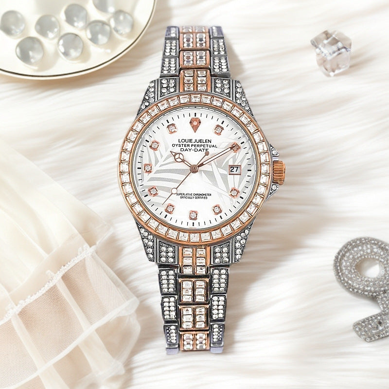 Steel Belt Diamond Women's Quartz Watch