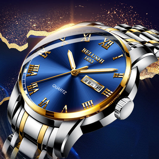 Steel belt fashion men's watch waterproof quartz watch