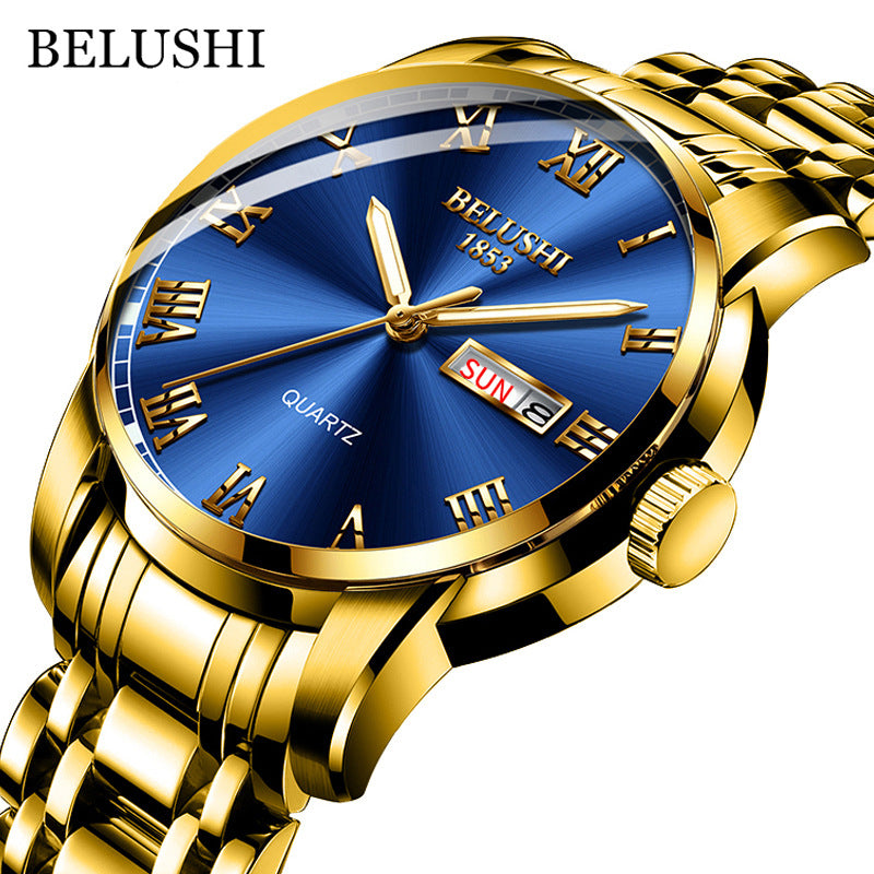 Steel belt fashion men's watch waterproof quartz watch