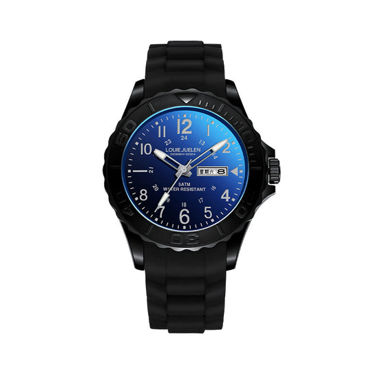 Luminous dial silicone strap couple quartz watch