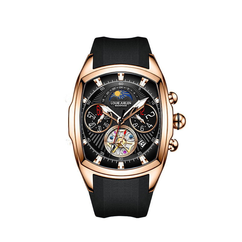 Double small disc chronograph quartz watch hollow flywheel dial male