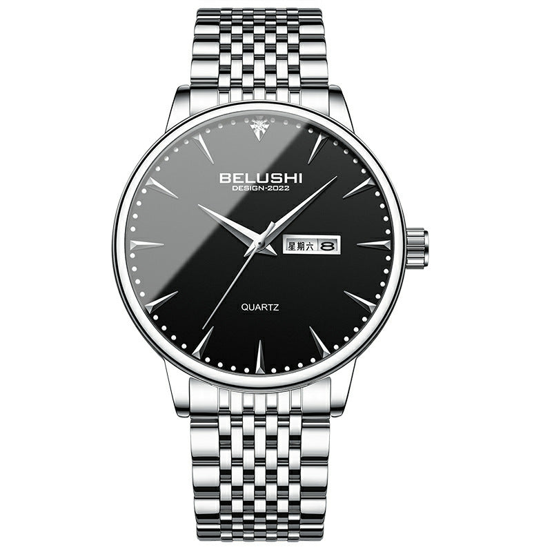 Steel belt fashion men's watch waterproof quartz watch