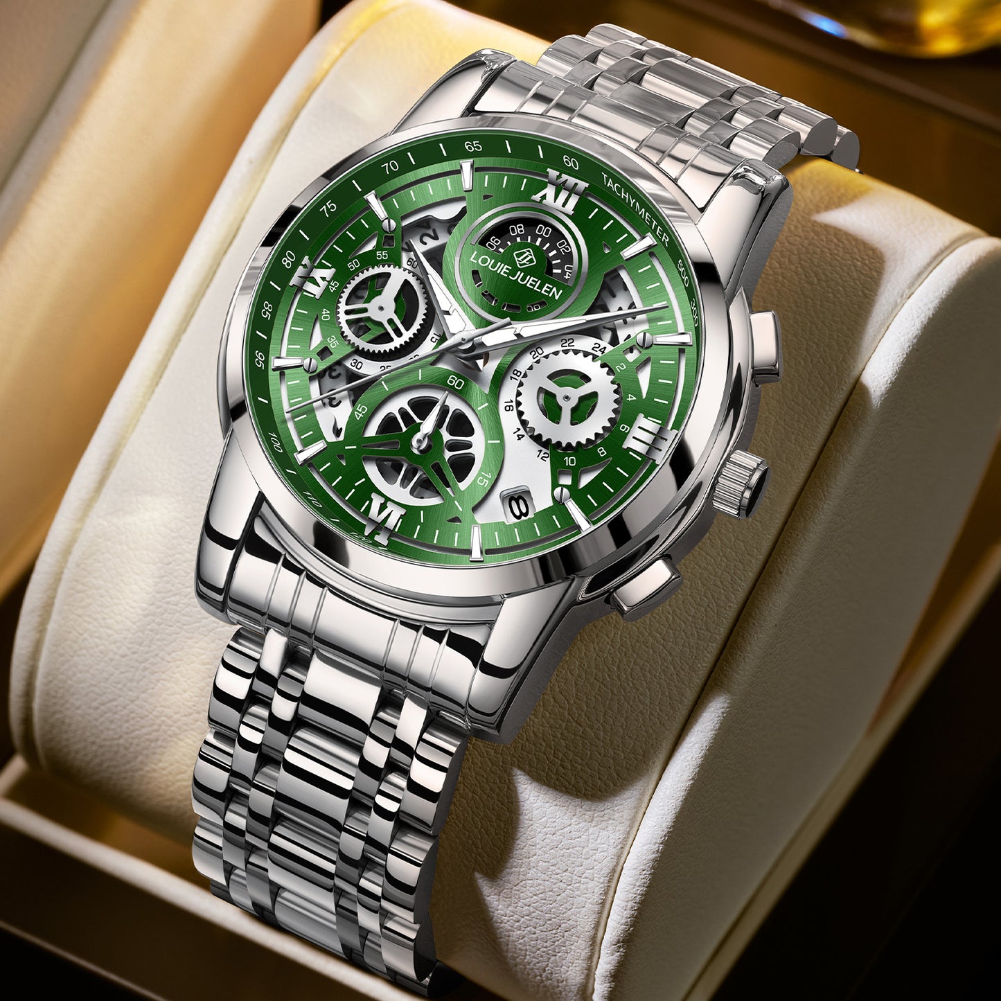 Hollow fashion business multi-function quartz watch