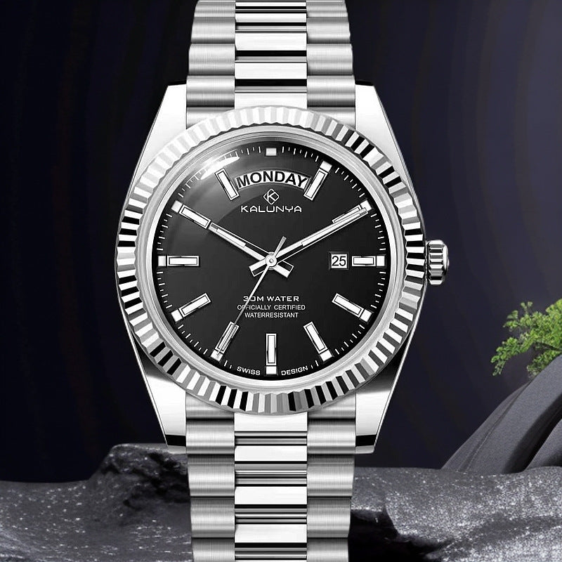 Men's Steel Belt Calendar Quartz Watch