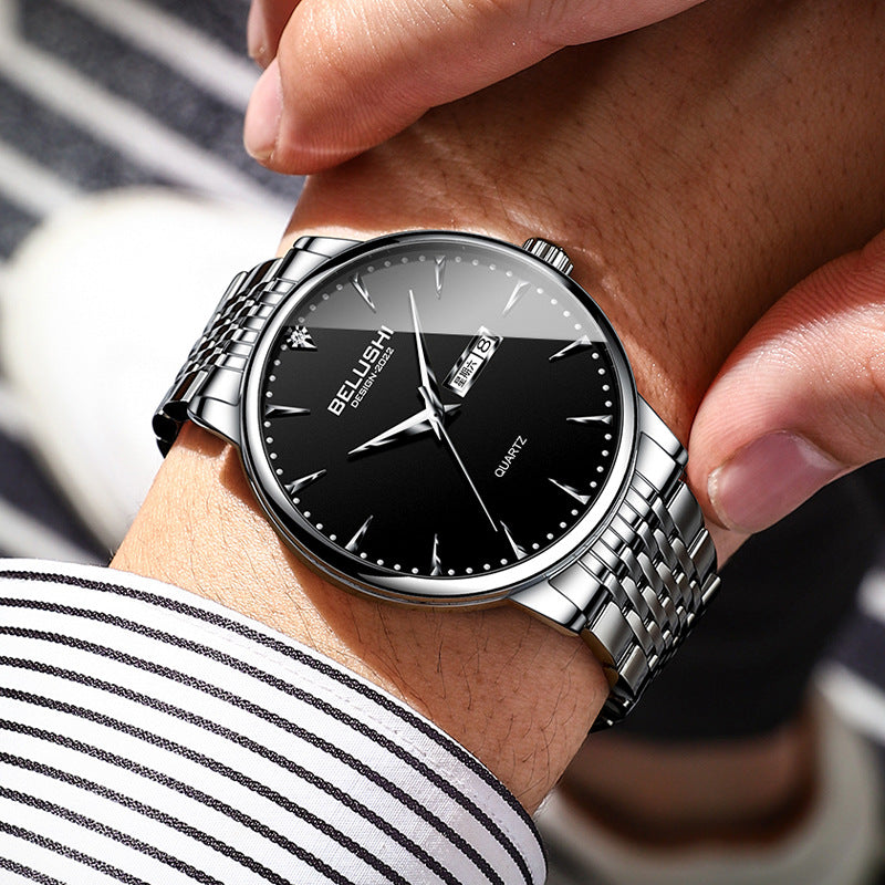 Business stainless steel with waterproof men's fashion quartz watch