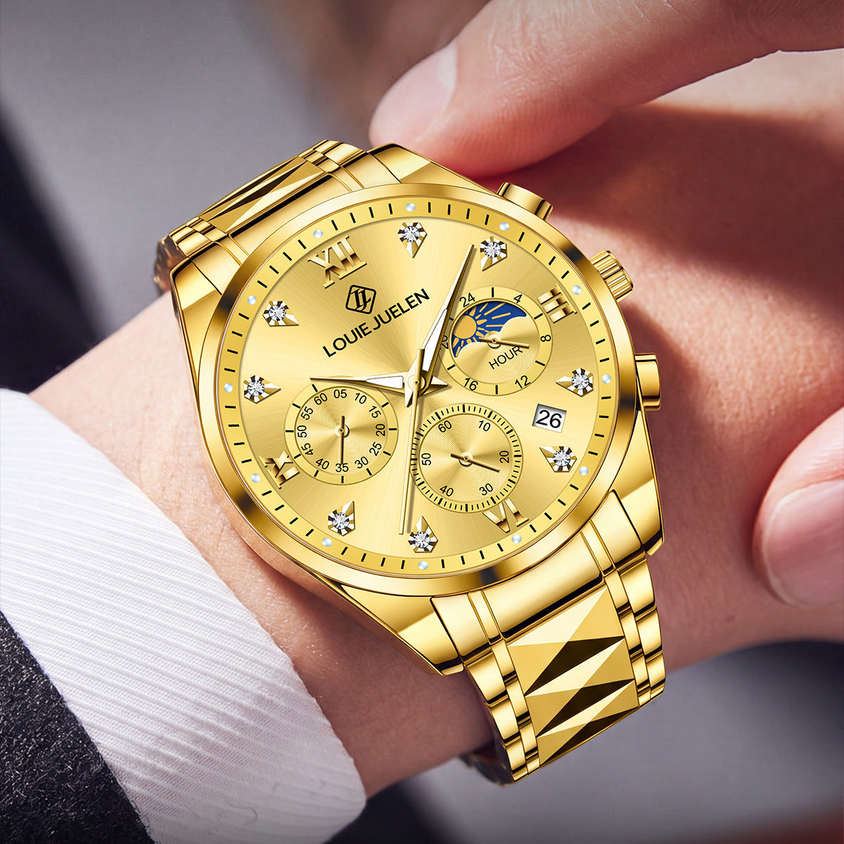 Men's Steel Belt Large Dial Business Quartz Watch