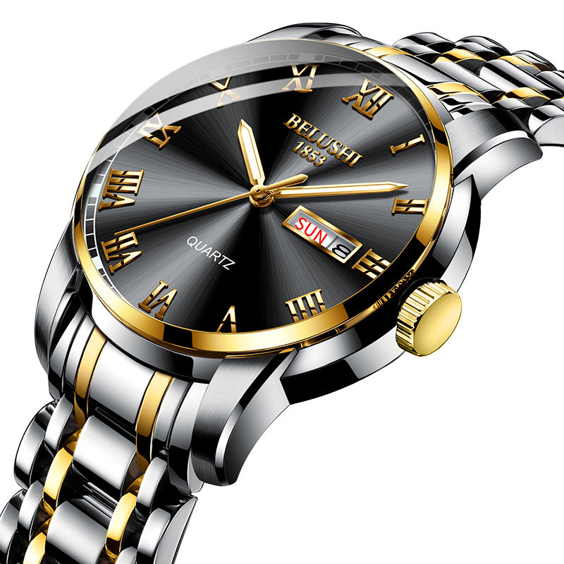 Steel belt fashion men's watch waterproof quartz watch