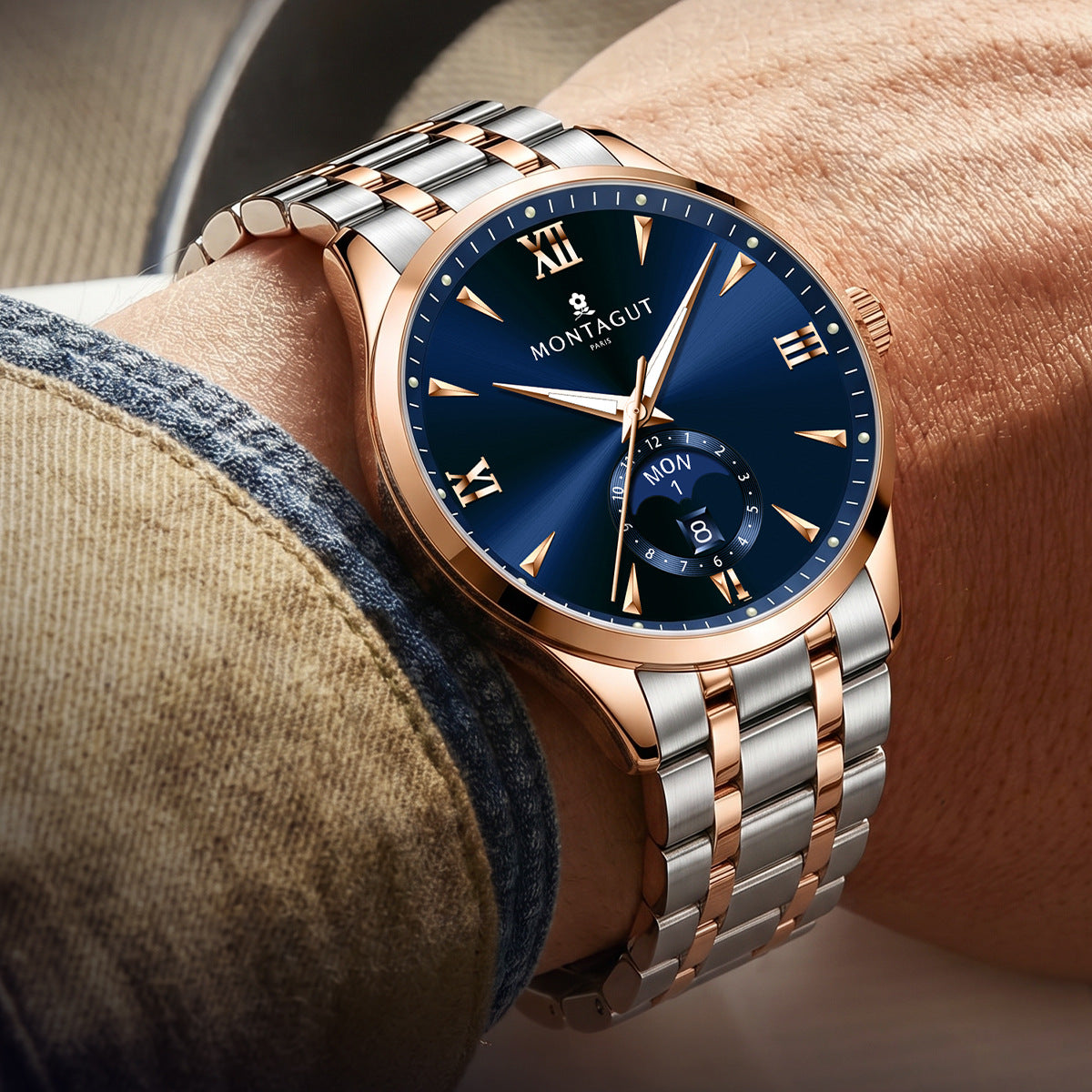 Fully automatic men's business mechanical watch Moon phase luxury high-end watch