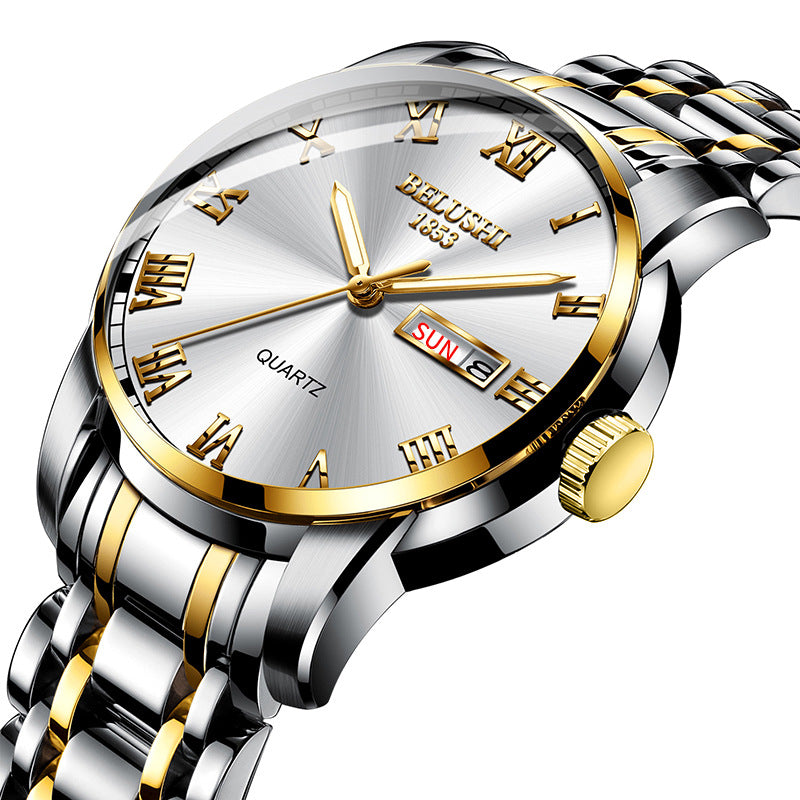 Steel belt fashion men's watch waterproof quartz watch
