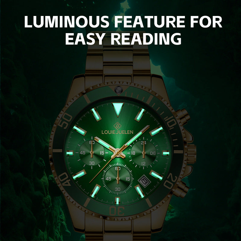 Men's Green Chronograph Watch