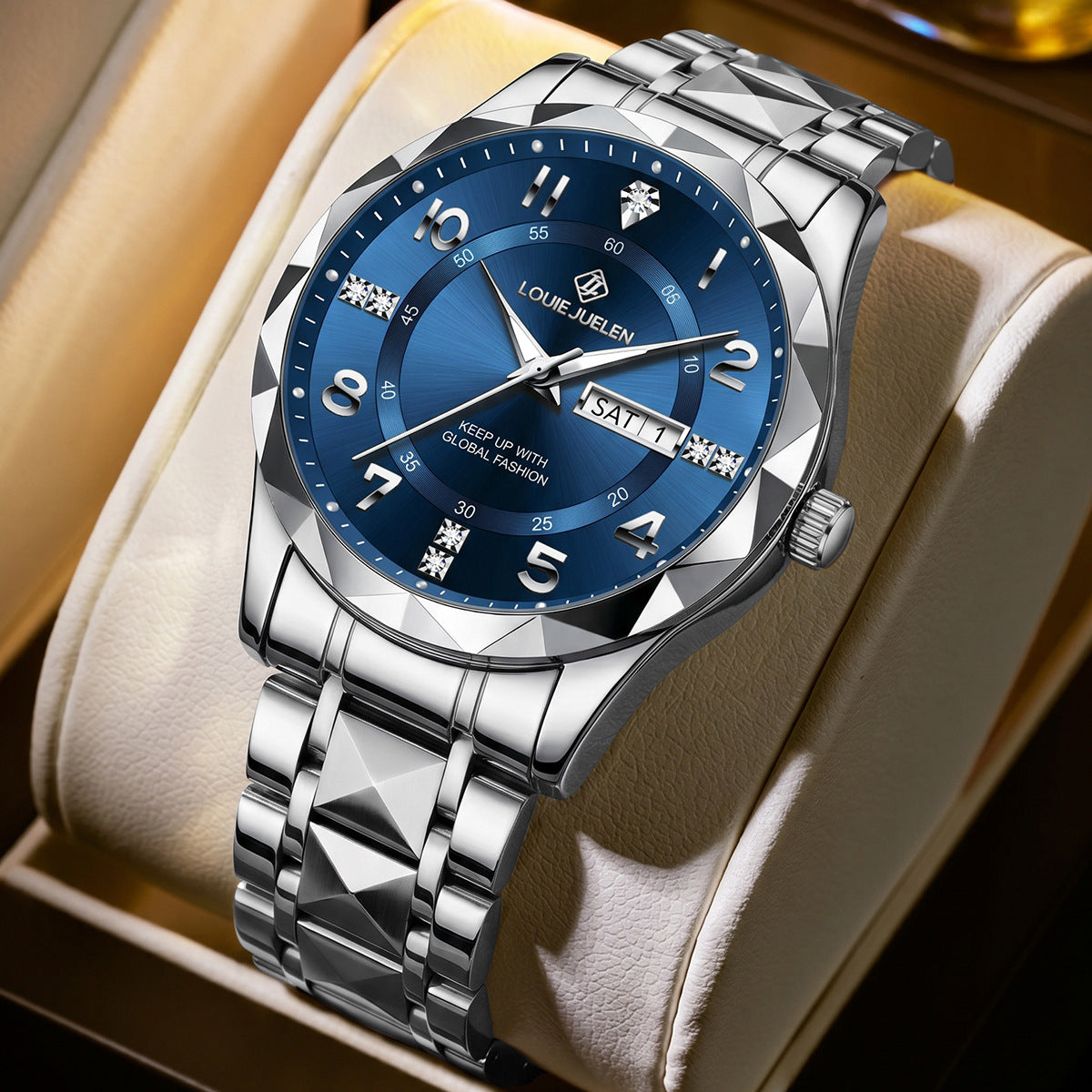 Men's Business Quartz Watch Fine Steel Strap Watch