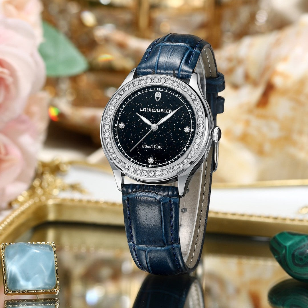 Polar Night Star Watch Diamond Leather Strap Women's Watch