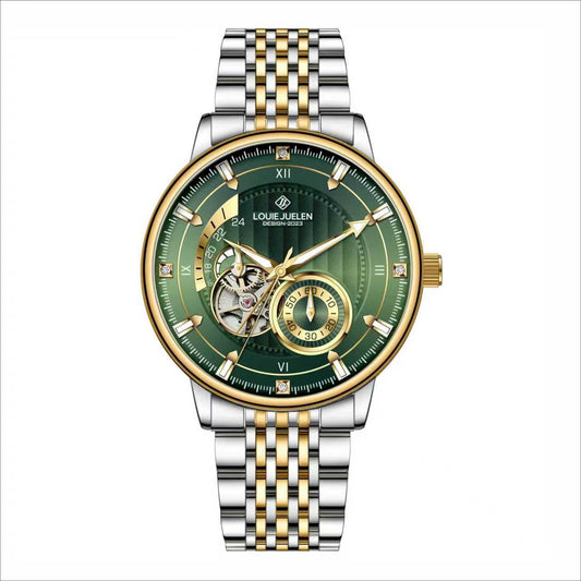 Men's mechanical watch hollow dial steel belt mechanical