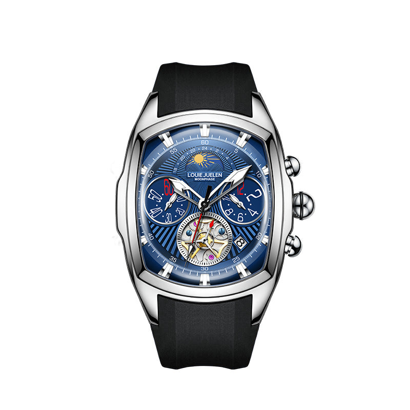 Double small disc chronograph quartz watch hollow flywheel dial male