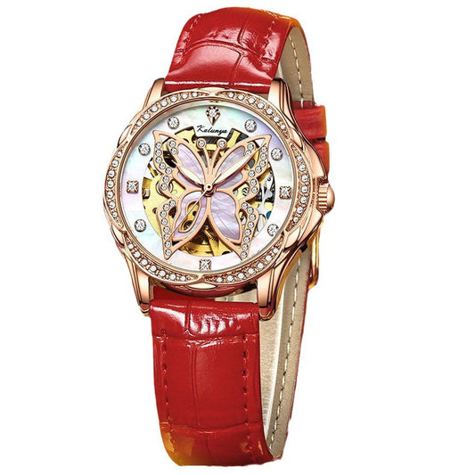 Mechanical watch women's light luxury niche waterproof small dial with drill