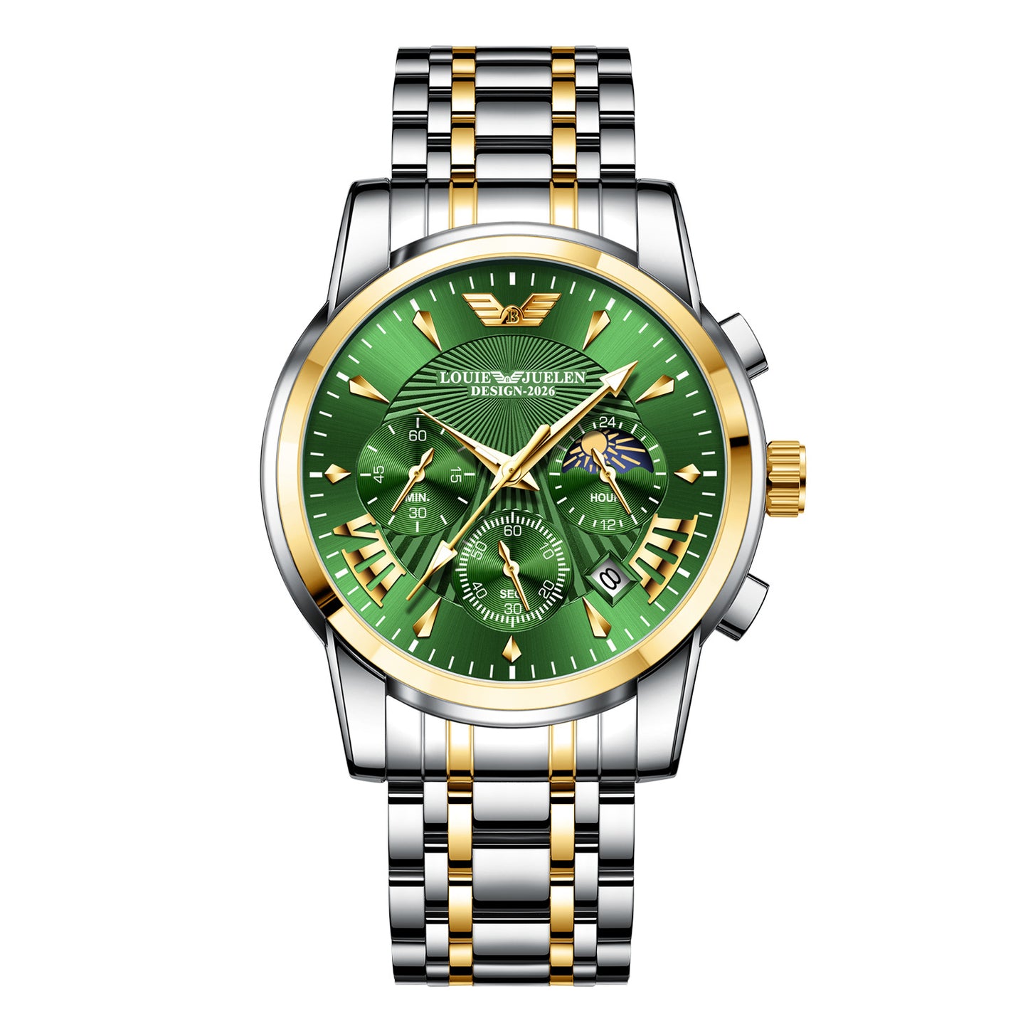 Men's Multifunctional Sun, Moon and Stars Quartz Watch