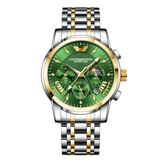 Men's Multifunctional Sun, Moon and Stars Quartz Watch