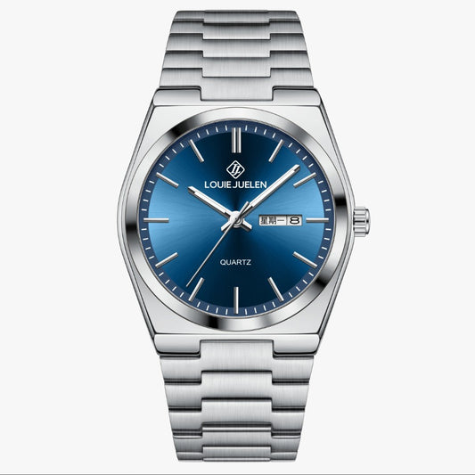 High-end men's business quartz watch silver watch