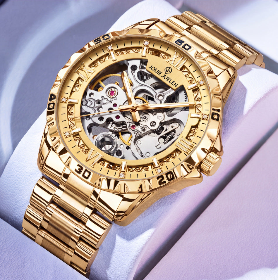 Fully automatic hollow mechanical watch men's watch