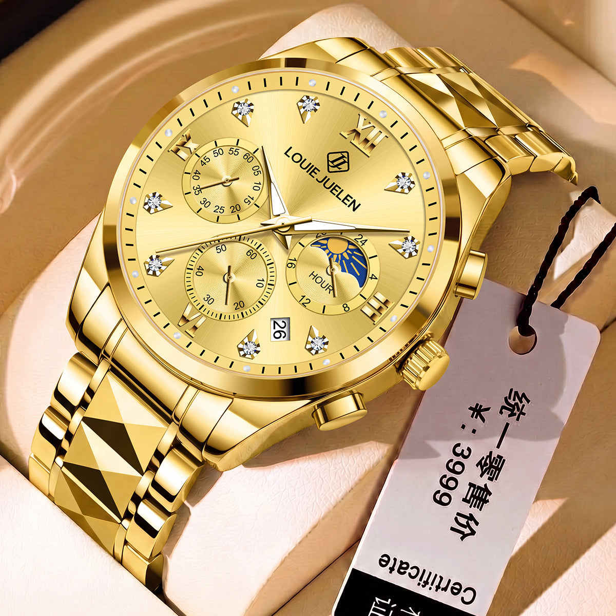 Men's Steel Belt Large Dial Business Quartz Watch
