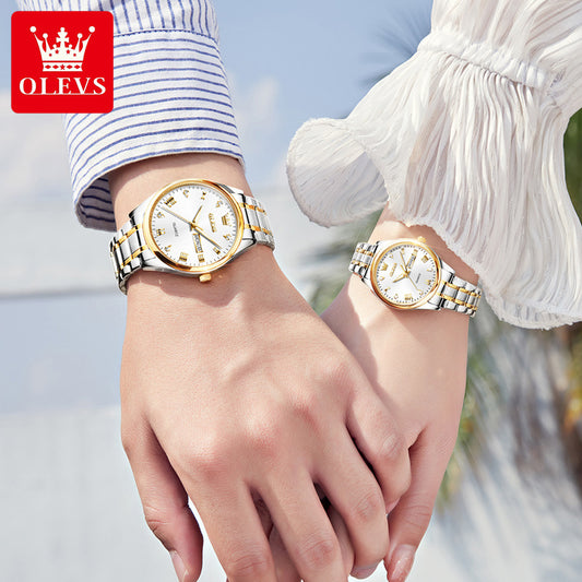 Elegant Couple Diamond Quartz Watches
