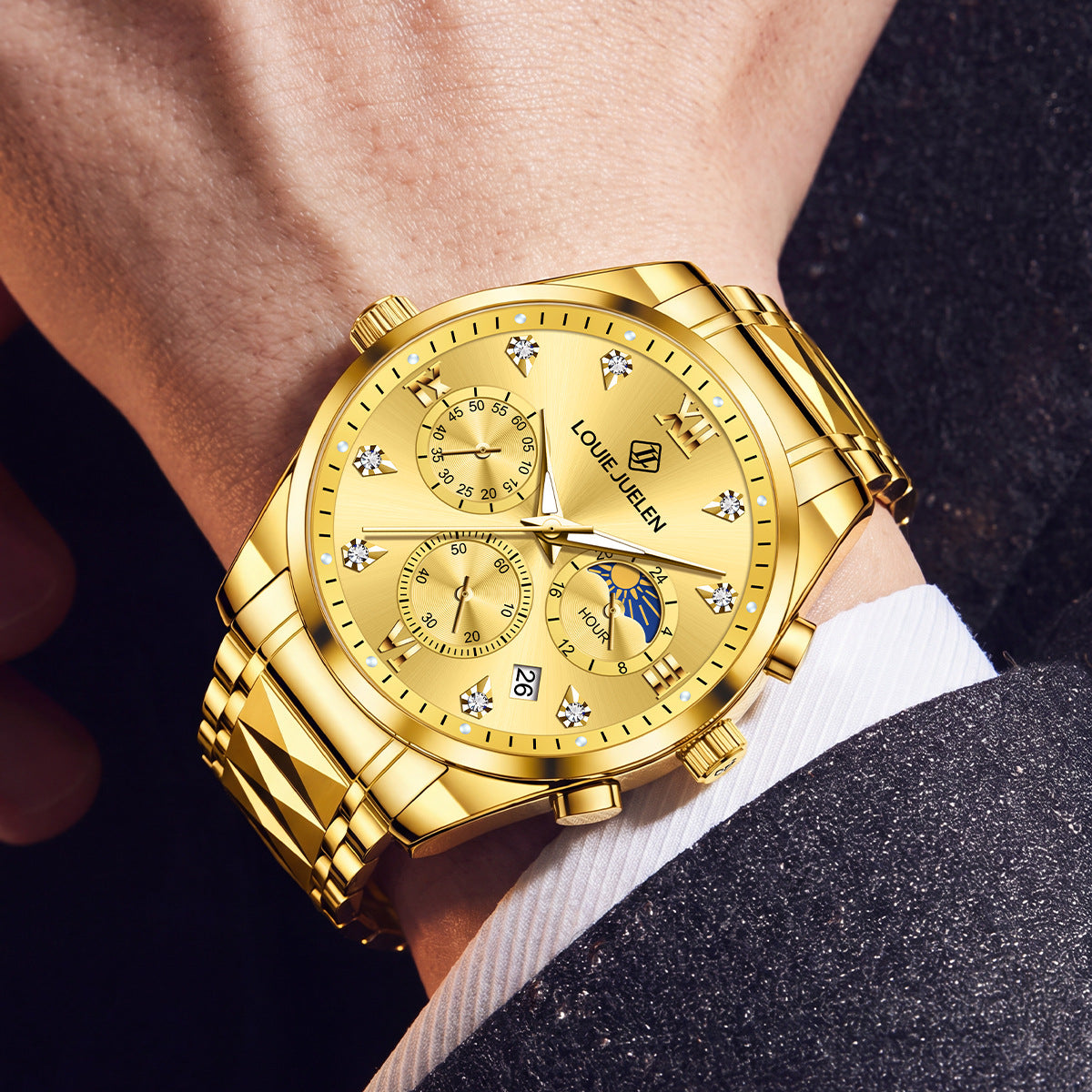 Men's Steel Belt Large Dial Business Quartz Watch