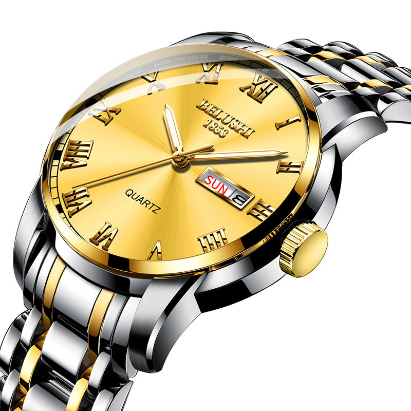 Steel belt fashion men's watch waterproof quartz watch