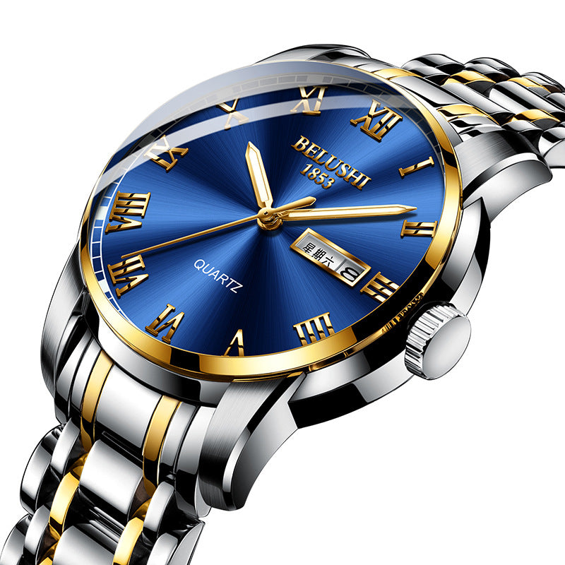 Steel belt fashion men's watch waterproof quartz watch
