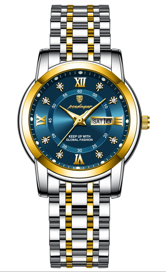 Waterproof Dual Calendar Luminous Quartz Watch