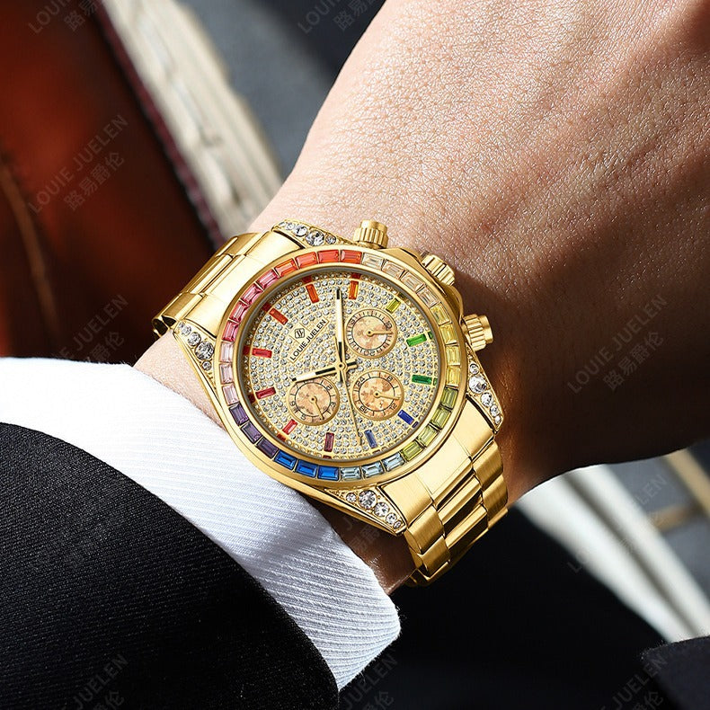 Men's Rainbow Mechanical Watch with Luminous Dial