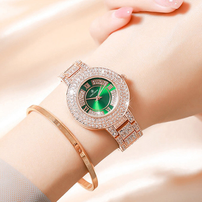 Diamond-encrusted light luxury high-end fashion women's quartz watch