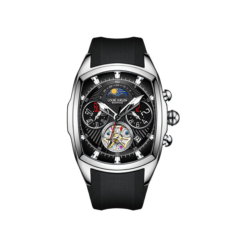 Double small disc chronograph quartz watch hollow flywheel dial male