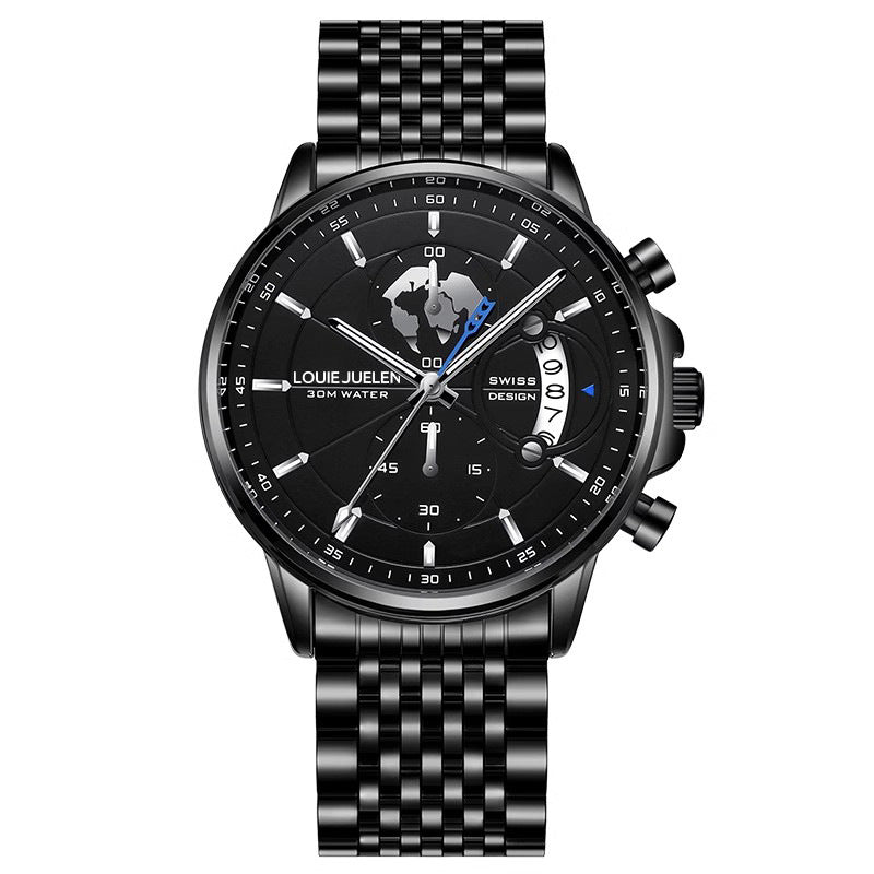 Fashion business leather luminous quartz watch men