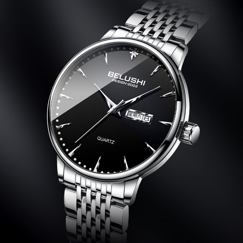 Business stainless steel with waterproof men's fashion quartz watch