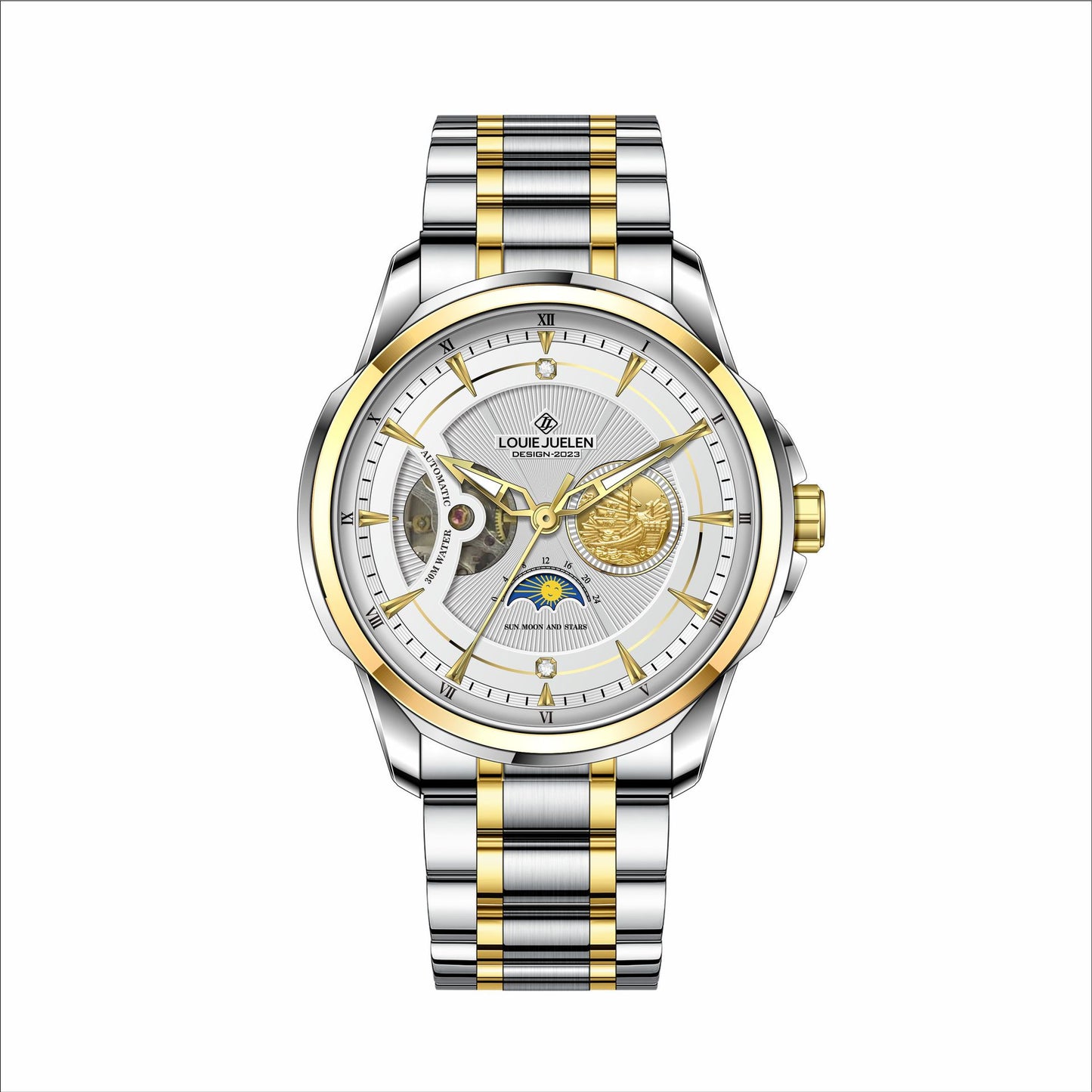 Sun, Moon and Stars Automatic Men's Mechanical Watch