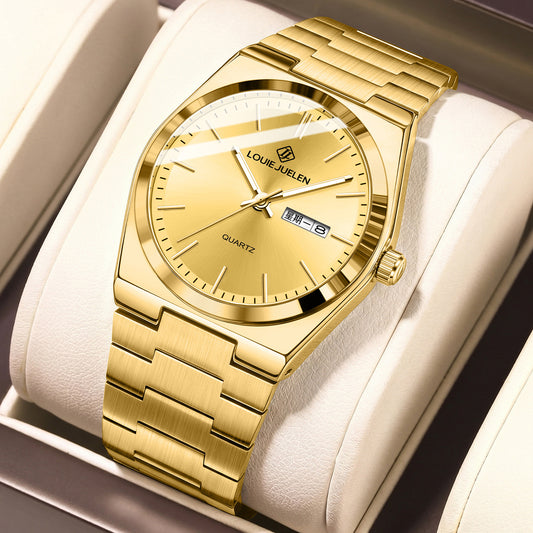 High-end men's business quartz watch silver watch