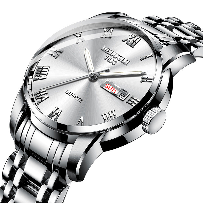 Steel belt fashion men's watch waterproof quartz watch