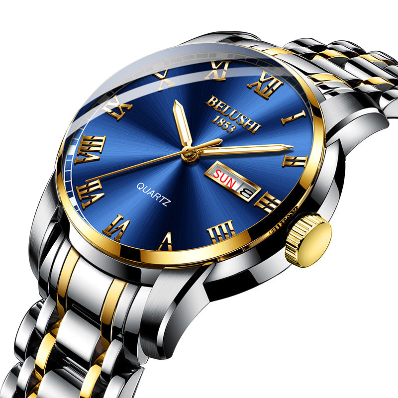 Steel belt fashion men's watch waterproof quartz watch