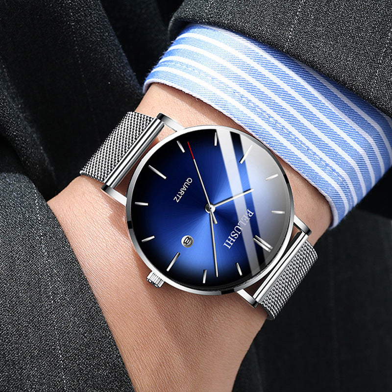 Blu-ray ultra-thin fashion men's quartz watch