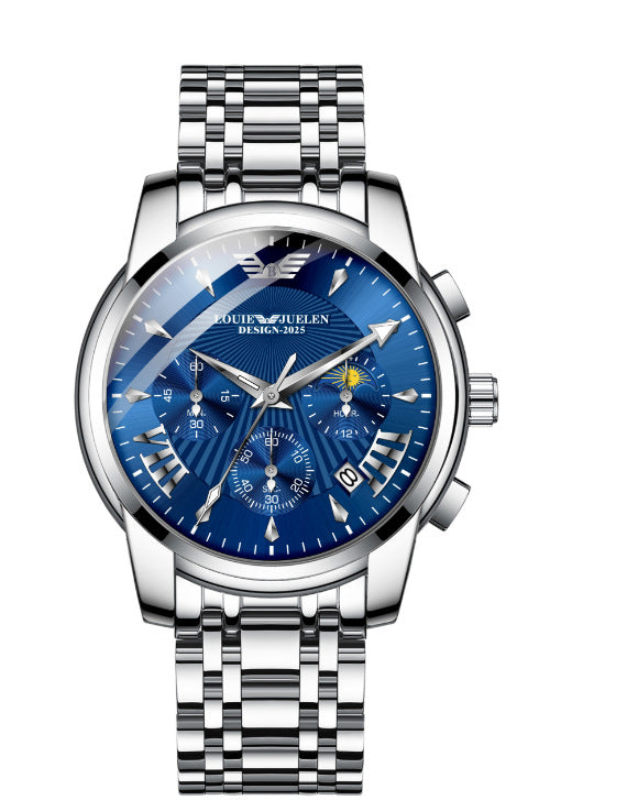 Men's Multifunctional Sun, Moon and Stars Quartz Watch