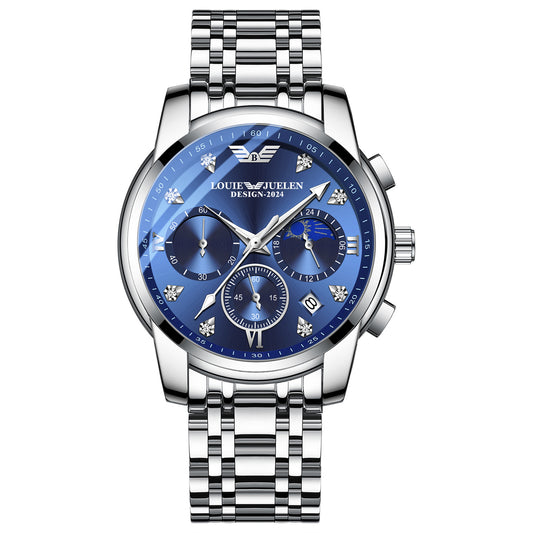Men's Multifunctional Luminous Calendar Waterproof Quartz Watch