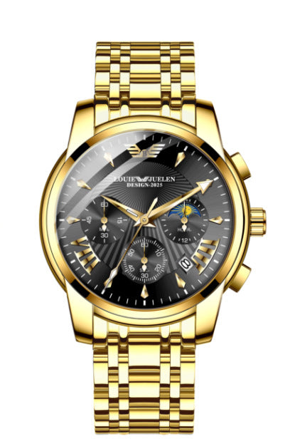 Men's Multifunctional Sun, Moon and Stars Quartz Watch