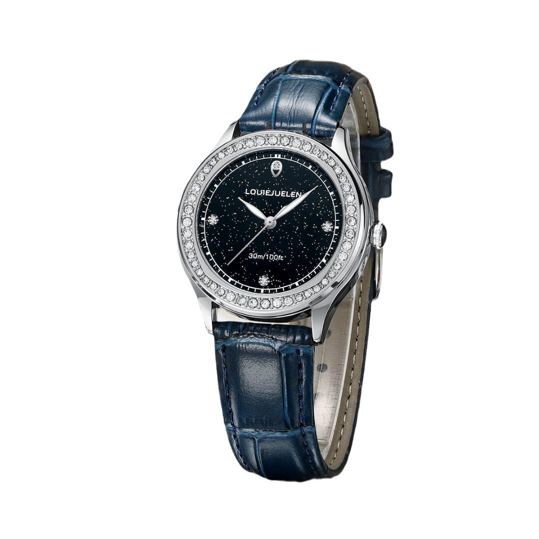 Polar Night Star Watch Diamond Leather Strap Women's Watch