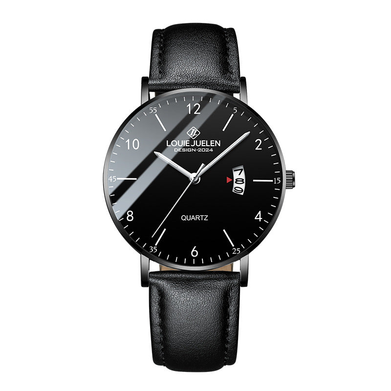 Leather mesh steel belt waterproof luminous quartz watch