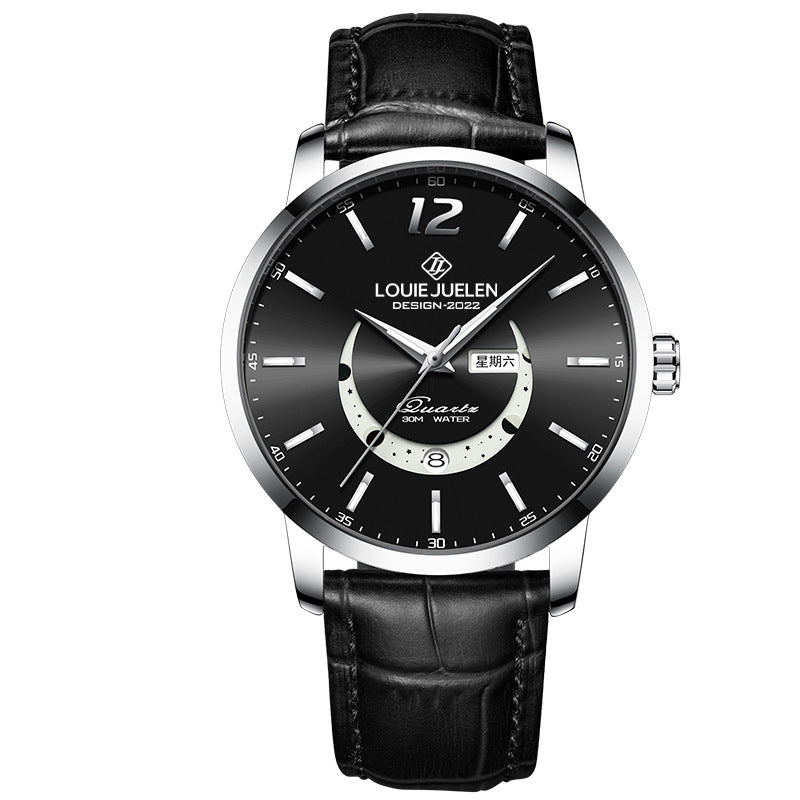 Master Moon Phase Luminous Waterproof Men's Quartz Watch