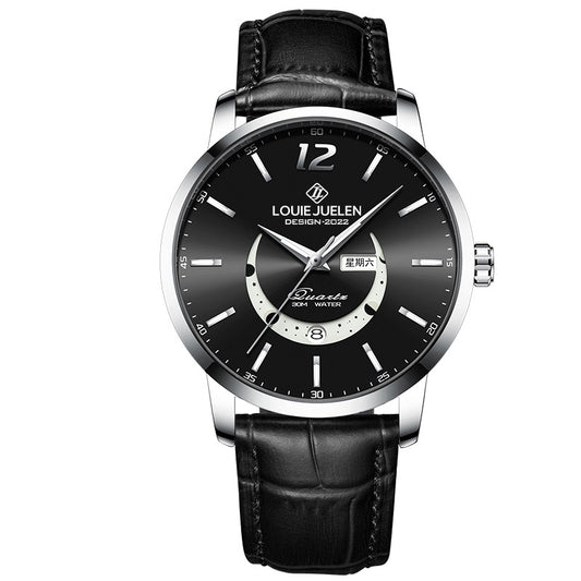 Master Moon Phase Luminous Waterproof Men's Quartz Watch