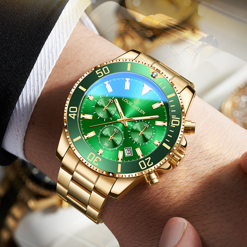 Men's Green Chronograph Watch